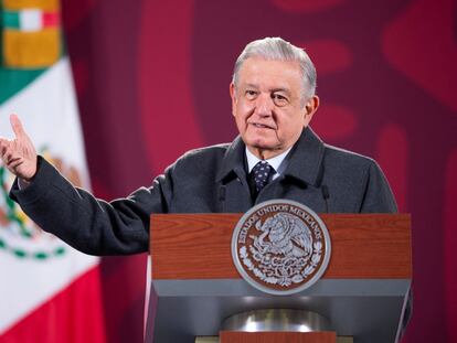 El presidente Andrés Manuel López Obrador, en su conferencia del 17 de enero, después de haber superado la covid-19.