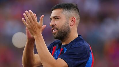 El futbolista Jordi Alba, que opta a formar parte de la junta directivo del C.E. Hospitalet, en una imagen de archivo.