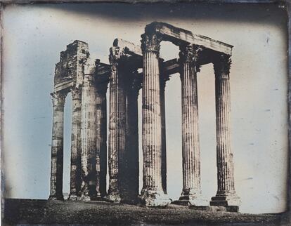 Templo de Zeus, Atenas, Visto desde el este, 1842