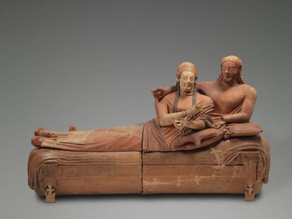 'Sarcófago de los esposos', pieza etrusca de terracota, datada hacia 520-510 A. C.