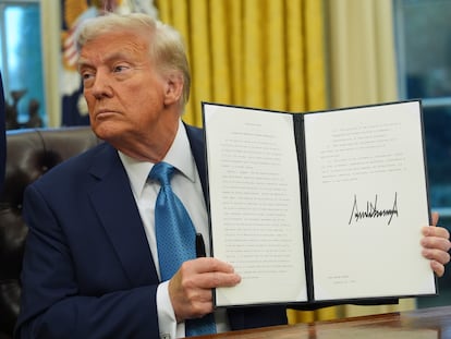 Donald Trump en la Casa Blanca, el 31 de enero de 2025.