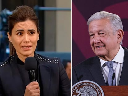 La periodista Vanessa Hauc y el presidente Andrés Manuel López Obrador