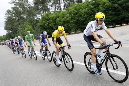 RTO053 PAU (FRANCIA), 12/07/2017.- El pelotón avanza durante la 11ª etapa del Tour de Francia entre Eymet y Pau (Francia) hoy, 12 de julio del 2017. EFE/ROBERT GHEMENT