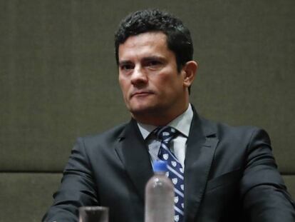 El juez federal brasile&ntilde;o Sergio Moro, que lidera en Brasil la causa conocida como &#039;Lava Jato&#039;, a principios de abril en Buenos Aires.