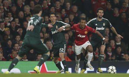 Nani entre Di Maria, Arbeloa y Özil.