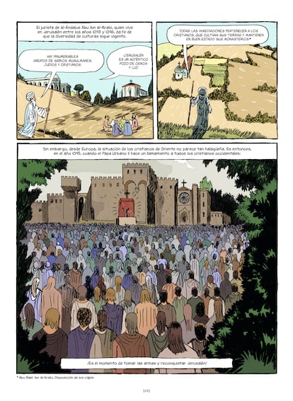 Página del cómic 'Historia de Jerusalén'.