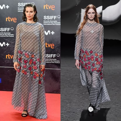 Laia Costa escogió un vestido de manga larga de la colección prêt-à-porter otoño-invierno 2023/24 de Chanel.