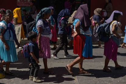 Mujeres de Chiapas marchan contra la violencia machista.