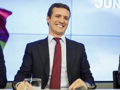 Pablo Casado en la sede el PP, el pasado 18 de febrero. 