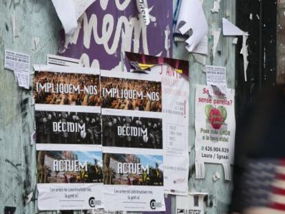 Carteles en Barcelona de la Federacion Anarquista de Catalunya.