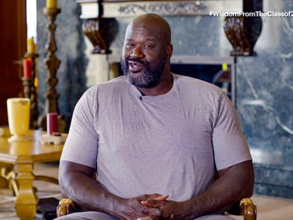 Shaquille O'Neal imparte una charla de fin de curso el pasado mayo