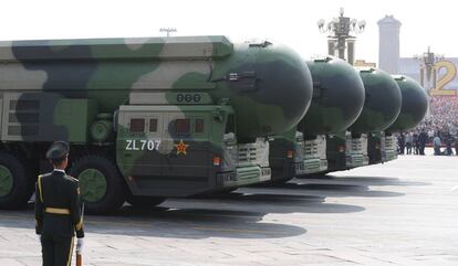 El Ejército Popular de Liberación mostró sus nuevas armas, entre ellas el DF-41 (en la imagen), un misil balístico intercontinental con capacidad nuclear y un rango suficiente como para alcanzar cualquier punto de Estados Unidos.