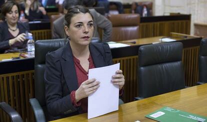 Elena Cortés en el Parlamento de Andalucía.