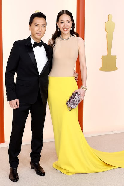 El actor Donnie Yen junto a su esposa, Cissy Wang.