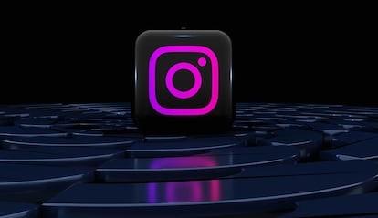 Logotipo de Instagram en tres dimensiones