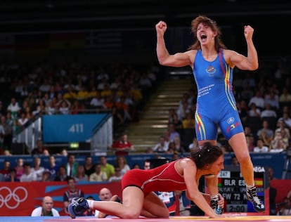 Maider Unda celebra su bronce en los Juegos de Londres.