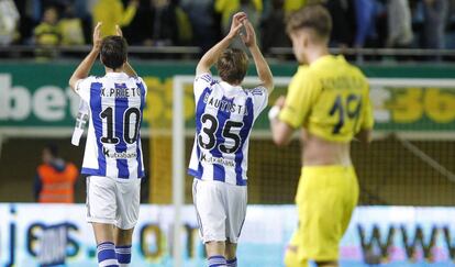 Prieto y Bautista, tras el partido.