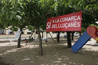 Cartell a favor del sí a Sant Boi de Lluçanès.