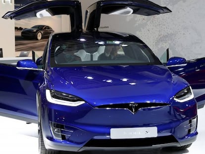 Tesla Model X en el Salón del Motor de Bruselas (Bélgica).