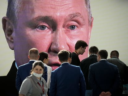 Participantes en el Foro Económico de San Petersburgo, que solía considerarse el Davos ruso, el pasado junio.