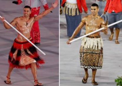 Pita Taufatofua ya encabezó la delegación de su país con el mismo atuendo en los Juegos de Río 2016.