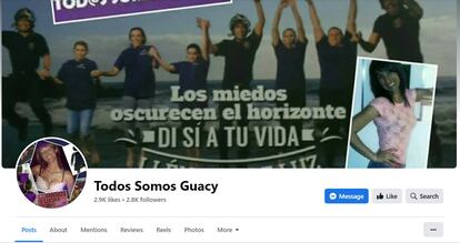 Página de Facebook que creó la familia de Guacimara, asesinada por su ex pareja en 2013, para luchar e informar sobre la violencia de género.