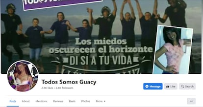 Página de Facebook que creó la familia de Guacimara, asesinada por su ex pareja en 2013, para luchar e informar sobre la violencia de género.