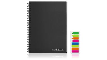 Cuaderno con anillas de color negro que incorpora 40 páginas reusables hasta 500 veces cada una.