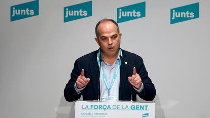 Jordi Turull, en una intervencin dirante un consejo nacional del Junts.