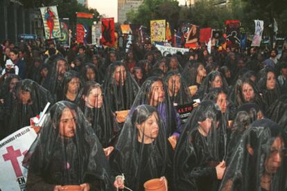 Manifestación en Ciudad Juárez para protestar por los asesinatos de mujeres.