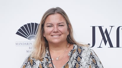 Caritina Goyanes, en un desfile de Jorge Vázquez en la Mercedes Benz Fashion Week Madrid, en septiembre de 2021.