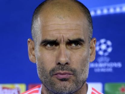 Guardiola a la roda de premsa de la Champions.