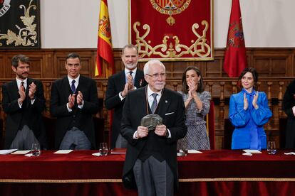 Luis Mateo Diez recibe el Premio Cervantes 2023, este martes en Alcal de Henares.