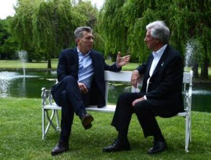 Macri y V&aacute;zquez, en la quinta de Olivos.