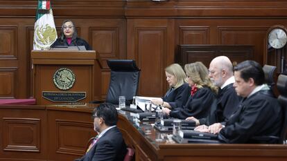 Norma Piña durante su informe en la Suprema Corte de Justicia de la Nación, en Ciudad de México, el 10 de diciembre de 2024.