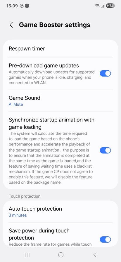 Game Booster con nuevas funciones en OneUI 8