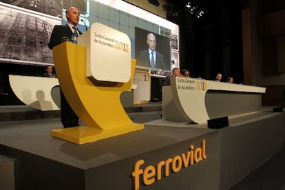 Rafael del Pino en la &uacute;ltima junta General de Accionista de Ferrovial 2011. 