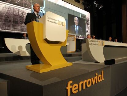 Rafael del Pino en la &uacute;ltima junta General de Accionista de Ferrovial 2011. 