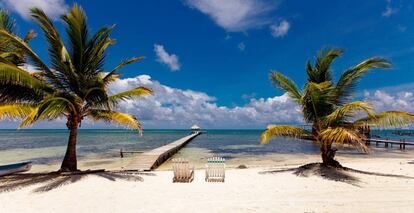 Una de las playas de Cayo Caulker (Belice).