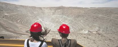 La gran mina de cobre a cielo abierto de Chuquicamata, Chile.