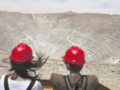 La gran mina de cobre a cielo abierto de Chuquicamata, Chile.