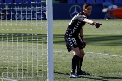 Edgar Badía, este domingo en el partido del Elche ante el Getafe en el Coliseum Alfonso Pérez.