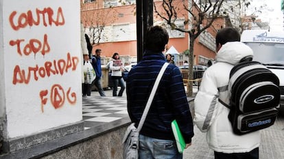 Salida de estudiantes de un instituto de A Coruña.