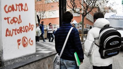 Salida de estudiantes de un instituto de A Coru&ntilde;a.