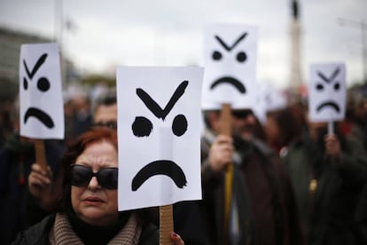 Manifestaci&oacute;n contra las pol&iacute;ticas del Gobierno en Lisboa.