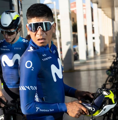 Nairo Quintana, el sábado pasado, en la concentración del Movistar en Calp.