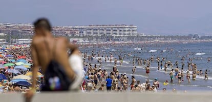 La playa de la Malvarrosa en Valencia.