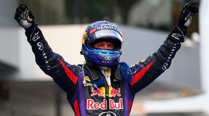 Vettel celebra su triunfo.