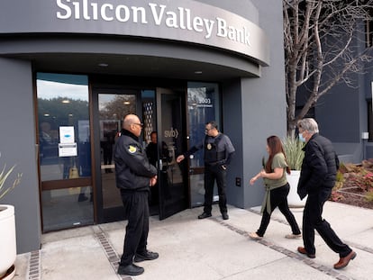 La sede de Silicon Valley Bank en Santa Clara (California), días después de la intervención de la entidad.