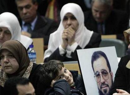 Una imagen del Parlamento palestino ayer durante el discurso del presidente Mahmud Abbas.